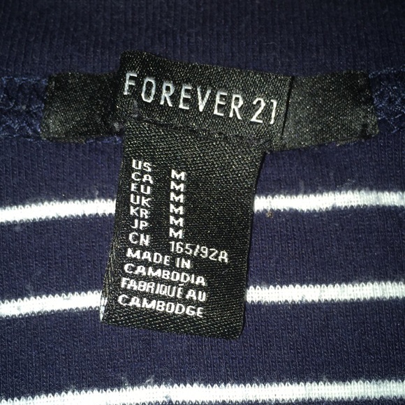 Forever 21 striped long sleeve crop top - Picture 5 of 8